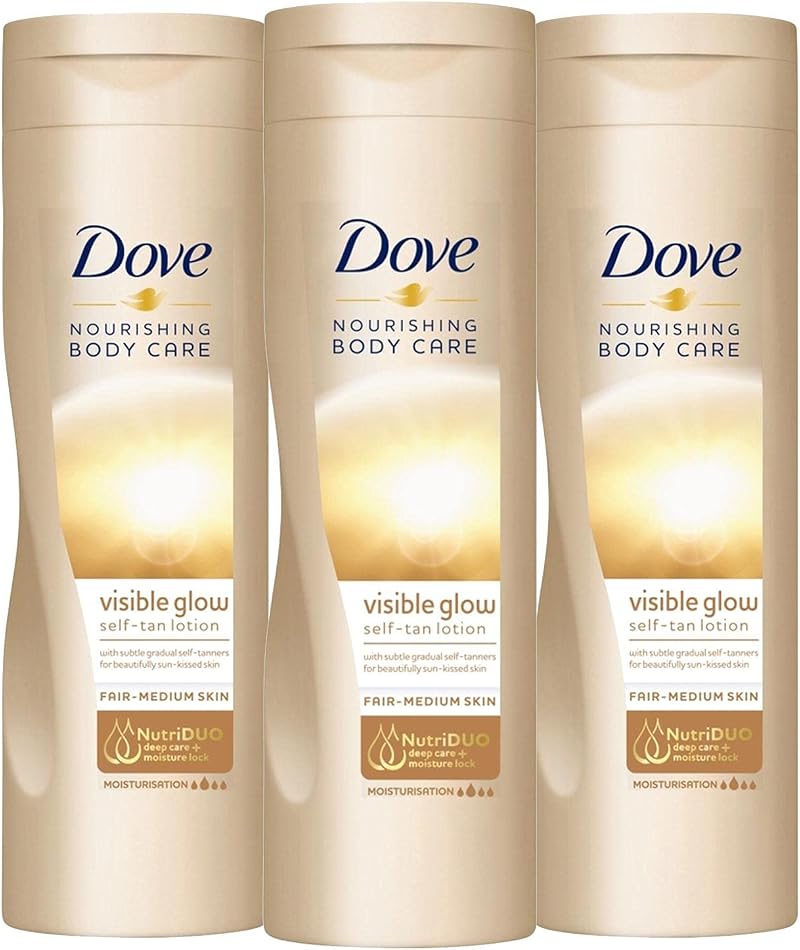 3x Dove Nourishing Body Care Visible Glow Gradual Tan Lotion Fair to Medium