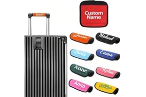 YOSADEES Custom Name Luggage Handle Wrap, Personalized Suitcase Handle Wraps with Text, Customized Stroller Identifier, Custo