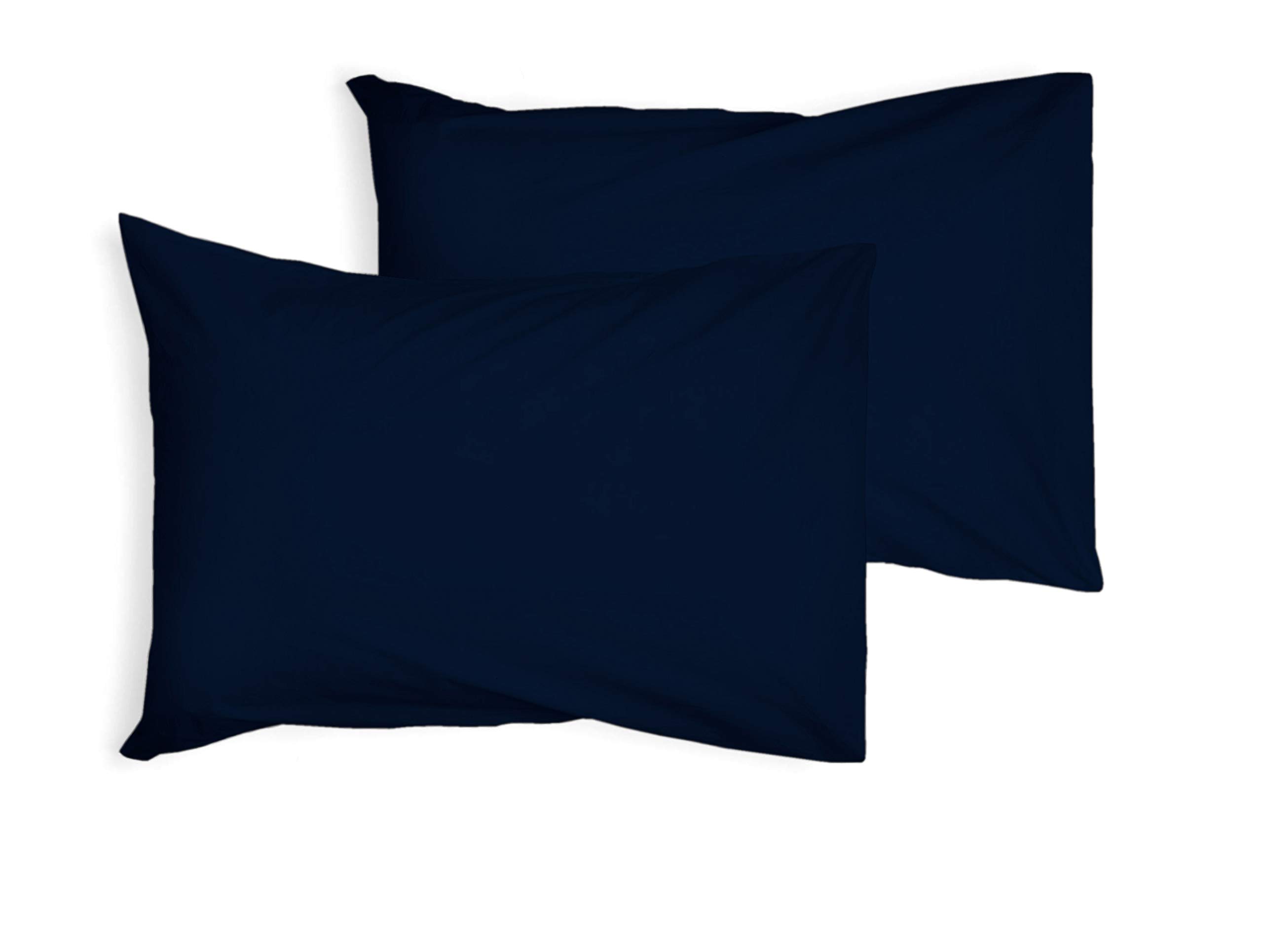 ZIMEL HOMES-Pair Of Housewife Pillow Cases, Oxford Pillow Cases 200 Thread Count Easy Care Non Iron Percale Polycotton-15 Colours (Navy, Pair of Housewife Pillow Cases)