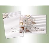 Performing Arts 14 Glitter Embellished Cards with Full Color Inside Shells and Pearls 14 envelopes 7.75x5.5 inches, 1 Pack, 66169-14