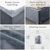 DUJUIKE Divan Bed Base Wrap Cover Velvet Grey King 200-210cm view 2