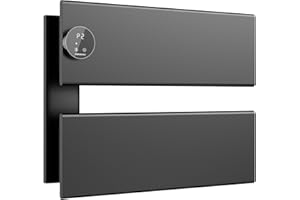 K&KALONZO Electric Towel Wamrmer, 18.35" W x 14.6" H Wall-Mounted Towel Heater with Built-in Timer, Waterproof Alumnimum Towel Warmer for Bathroom, Support Plug-in and Hardwired, Black, K2-L-B