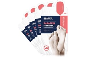 MEDIHEAL Paraffin Foot Mask EX. 5 Pairs, Exfoliating Foot Mask for Dead Skin Removal and Repairing Cracked Heels, Foot Peel Mask for Feet Moisturization and Nourishing Dry & Aging Heels