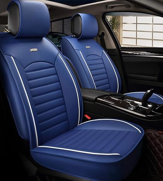 Universal Blue/Black EcoLeather Full Set Car Seat Covers fit Ford