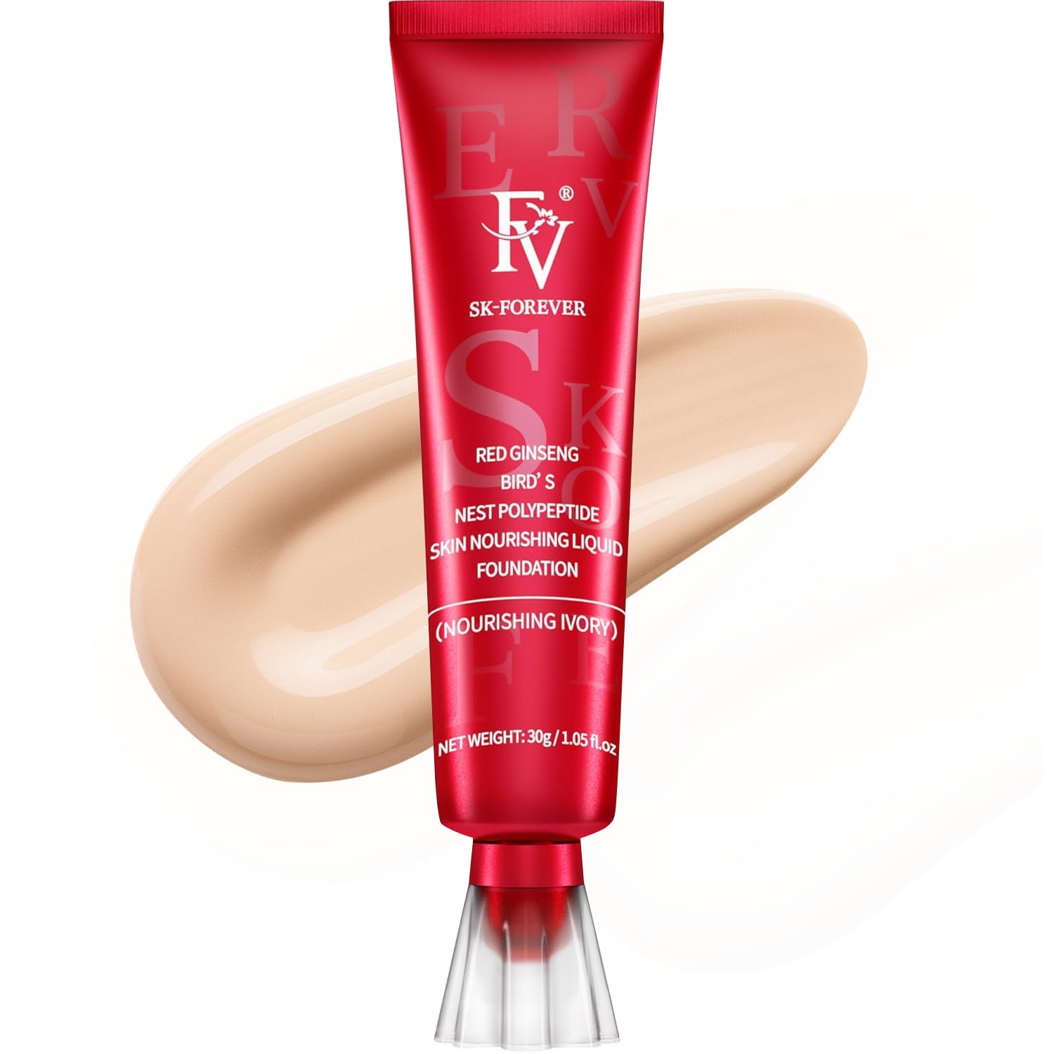 FV Liquid Foundation Makeup, Lightweight Hydrating Foundation with Medium Coverage Longwear Up to 10 Hours Hydration and Waterproof Foundation for Dry Skin, 30ml (IVORY)