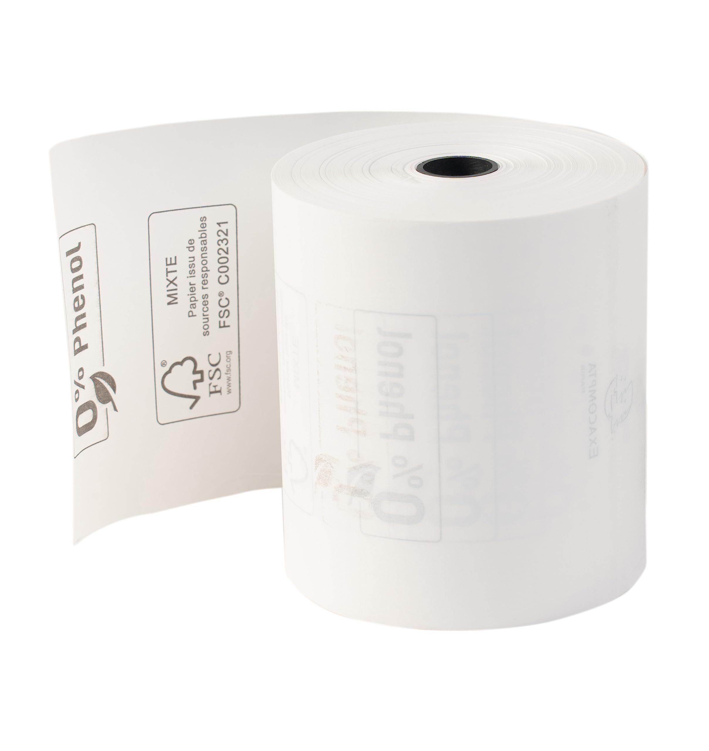 Exacompta - Ref 43818E - Cash Register Receipt Roll (Pack of 10 Rolls) - 80mm Width x 76m Length, Suitable for Shops, Kiosks, Cafés, Restaurants, Card Payments