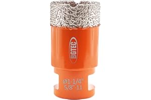 Dry Diamond Core Drill Bits,BGTEC 1-1/4" 32mm Diamond Hole Saw for Porcelain Tile,Ceramic Granite Marble Stone Masonry Brick