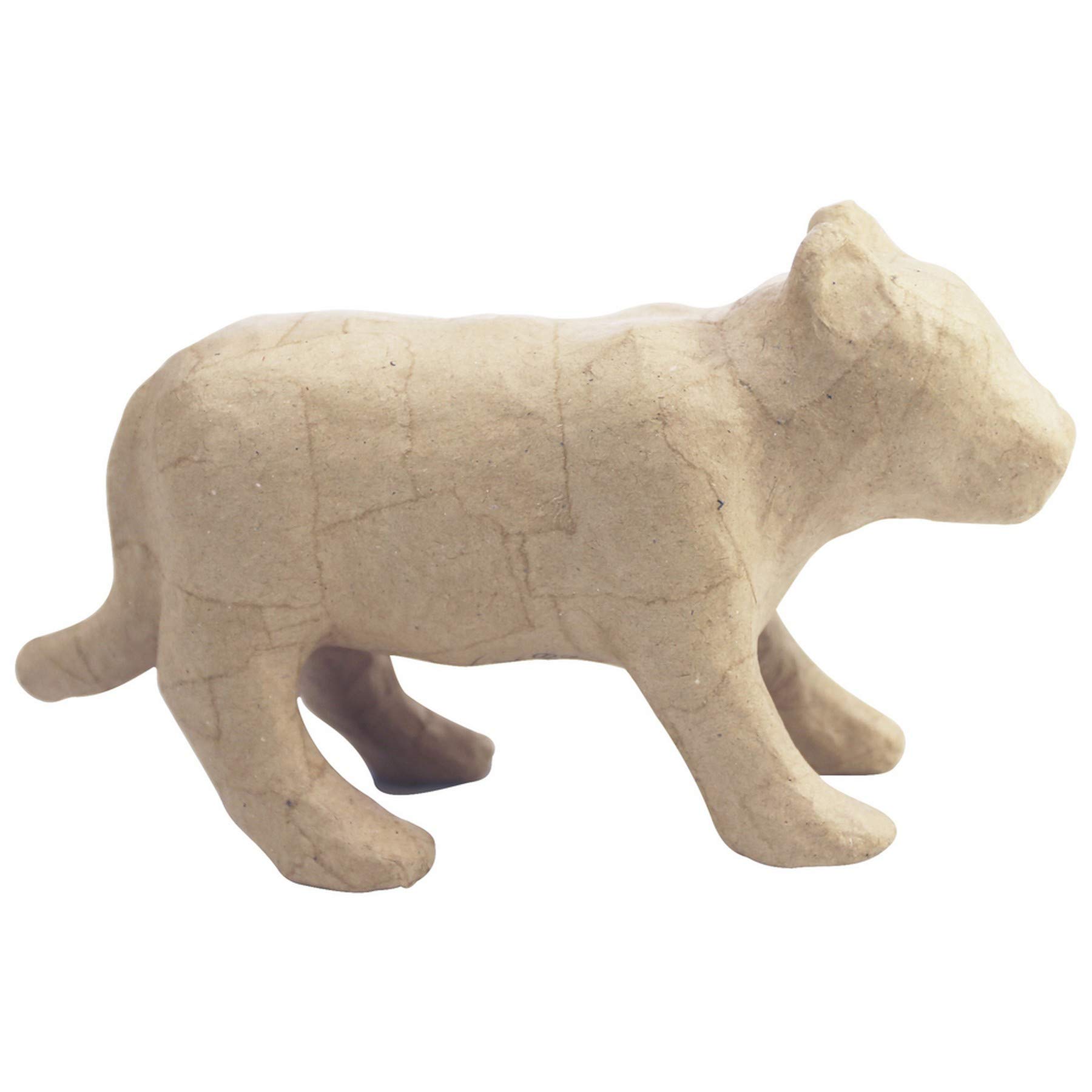 Décopatch SA197C - One Brown paper mache stand - Size: 20x7x11.5 cm, Tiger - DIY - Customisable Décor - Completely Personalise - Creative Leisure Activity