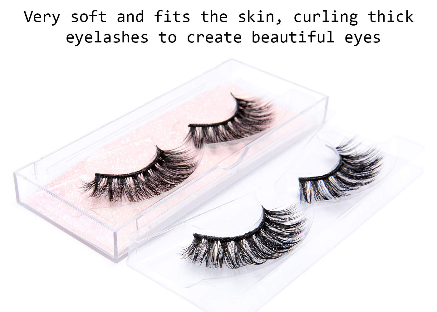 DYSILK 3D Eyelashes Dramatic Look False Eyelashes Extension Makeup Long Handmade Fake Eyelashes Fluffy Soft Reusable Black 5 Pairs