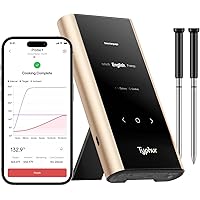 Picture of SYNC Gold Wireless Meat Thermometer with 2 Slim Probes | 10x Stronger Signal Than Bluetooth | Reliable Readings Through Smokers, Kamado Grills, BBQ, Dutch Ovens & Tough Obstacles | Easy-to-Use Base