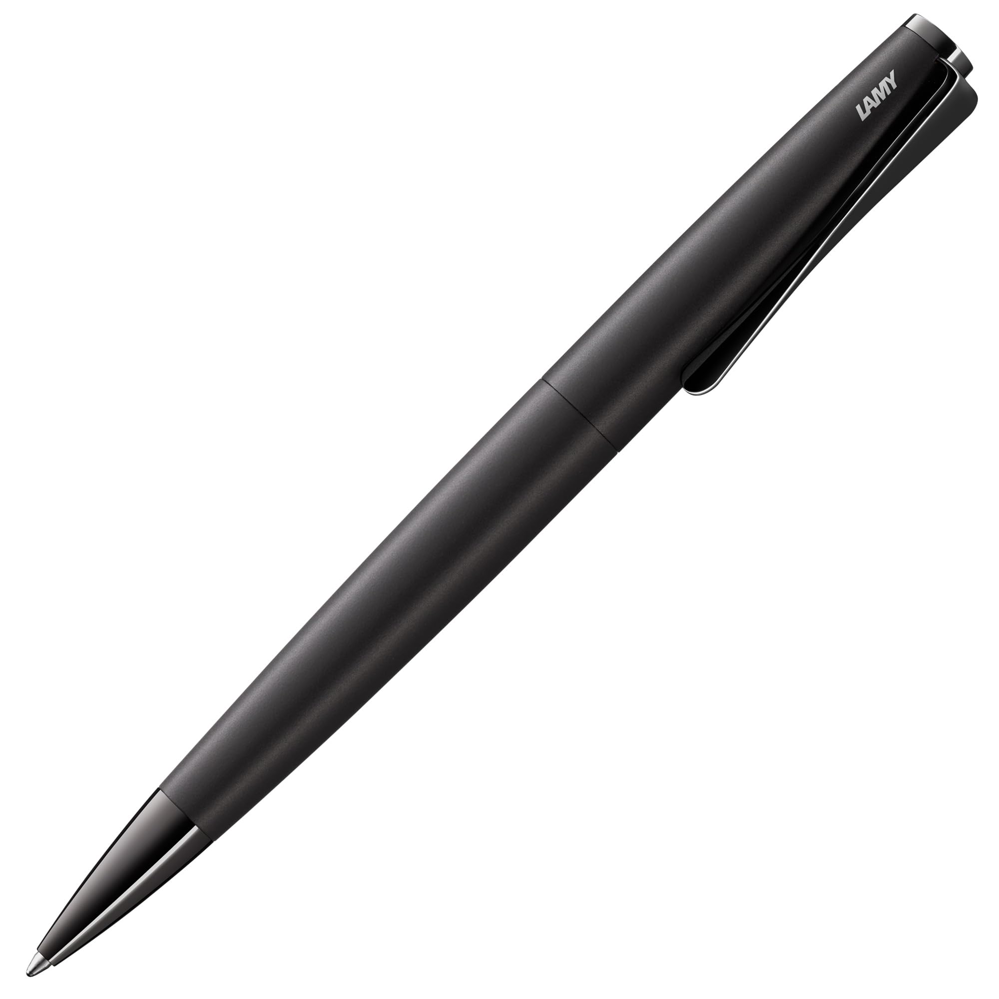 Lamy studio lx-all-black - ballpoint pen in elegant stainless steel casing - with propeller-shaped clip - incl. giant refill M 16 in line width M in black