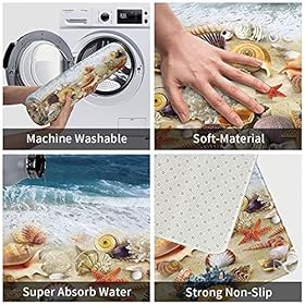 Beach Bathroom Rug Seashell Bath Mat Non Slip Soft Comfortable Water Absorption Doormat 24x16 Inch 61tq0yL%2B6dS