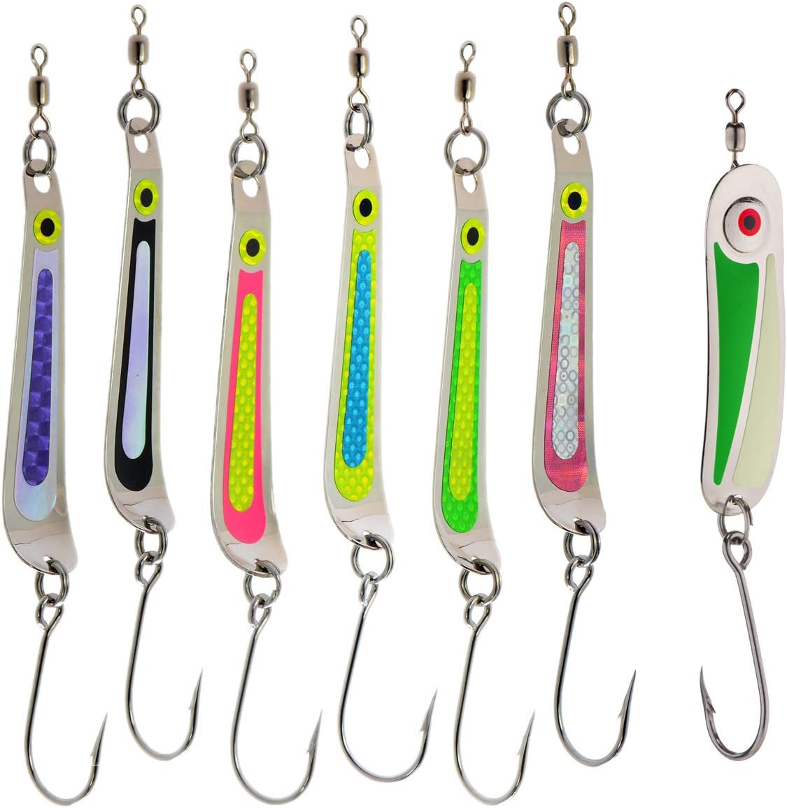 Peetz 'Sylvester's Secret' Wobbler Spoon Lure - 'Get Bent' 6-Pieces w/Bonus Free Hookum Lure | Handcrafted, Premium Quality | 11.5g/0.4oz Nickle-Plated Brass | High Performance Fishing Tackle