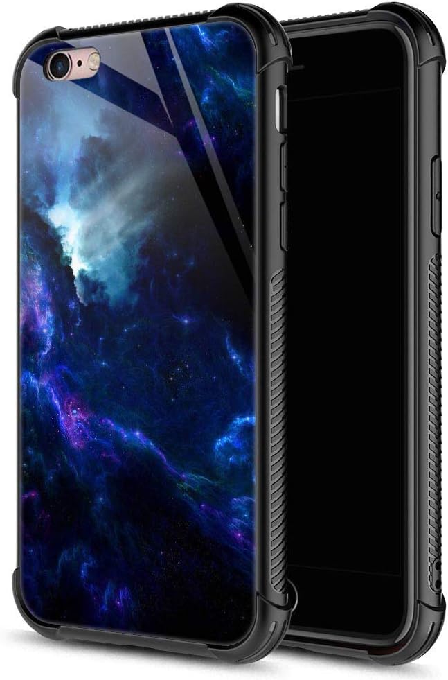 CARLOCACompatible with iPhone 6S Case,iPhone 6 Cases for Boys Men, Blue Purple Clouds Pattern Design Shockproof Anti-Scratch Case for iPhone 6/6S 4.7 inch Blue Purple Clouds