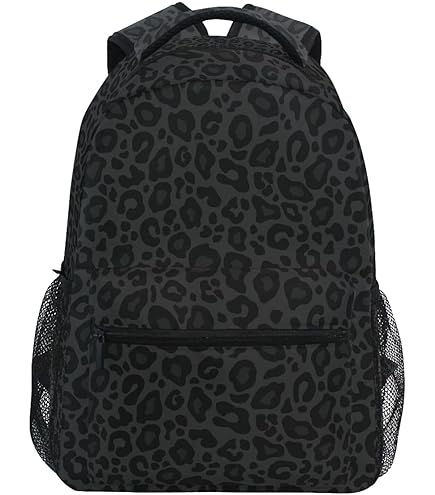black and metallic cheetah nike backpack Wamika for Girls Boys Leopard Kids Backpacks Ages 6-14 Animal Primary Elementary Middle School Bookbag Daypack Teens Bag Internal padded laptop sleeve Ram Spool Daiwa Emblem X Rod Length - Action:7'0