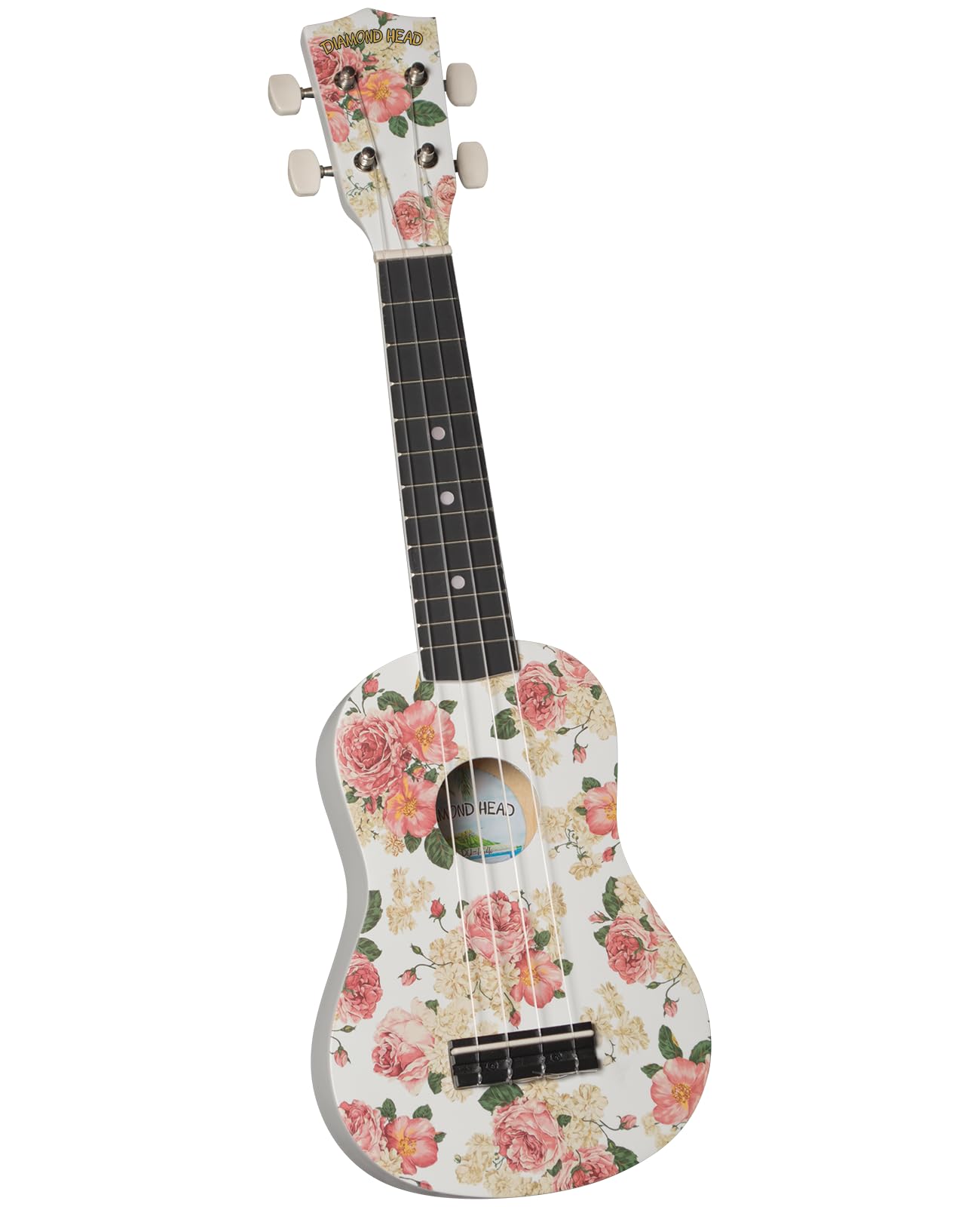 Diamond Head DU-134 Vintage Series Soprano Ukulele - White Floral