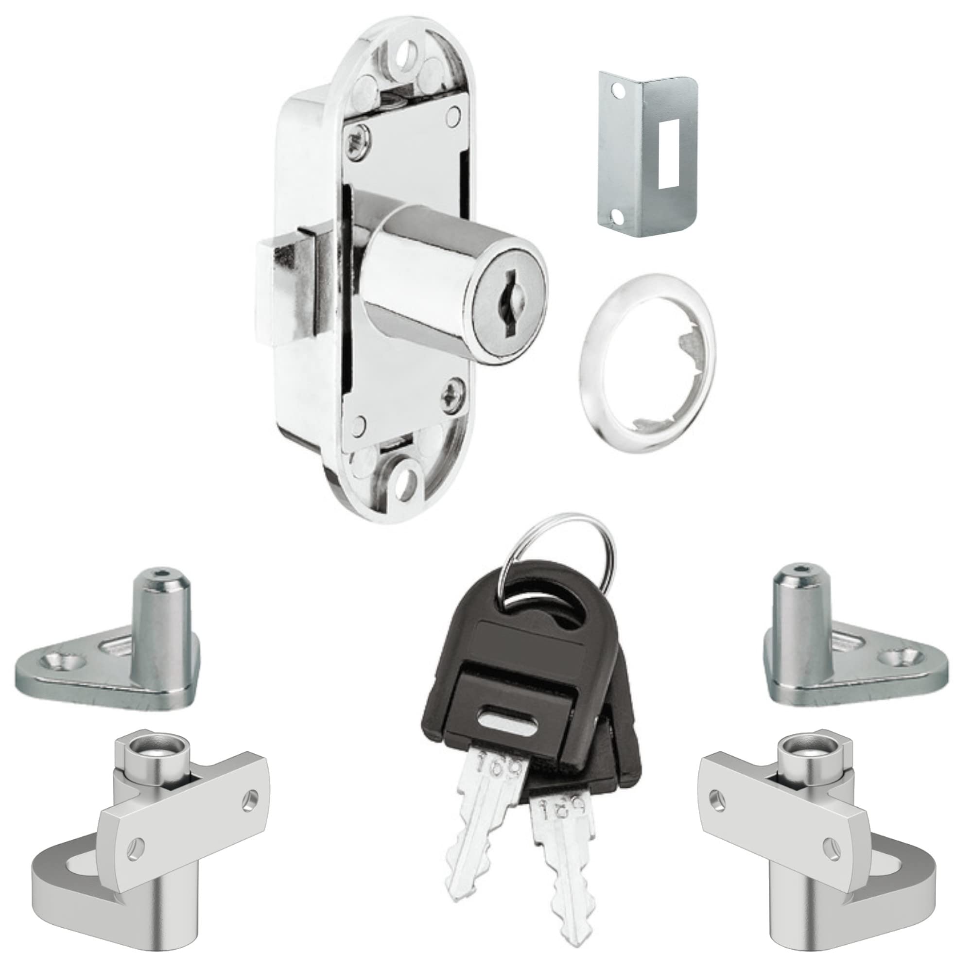 cyclingcolors Spanish Lock with Cylinder Folding Key Guide Rod Replacement Furniture Buffet Decoration Vintage Cabinet, Right