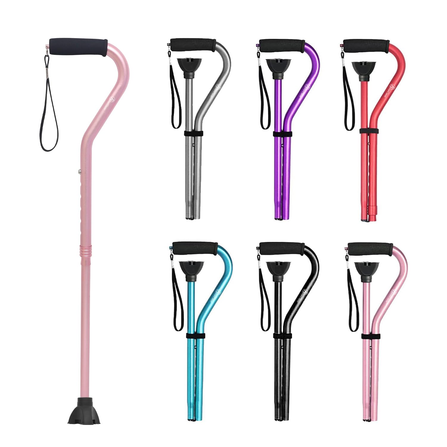 BeneCane Walking Cane for Men & Women Adjustable Cane with Offset Soft Cushioned Handle -Portable Lightweight Sturdy Mobility Walker Aid for Elderly, Seniors Collapsible Cane