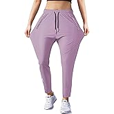 Hidkat Women's Outdoor Hiking Pants Lightweight Breathable Quick Dry Stretchy Running Athletic Pants with Zipper Pocket