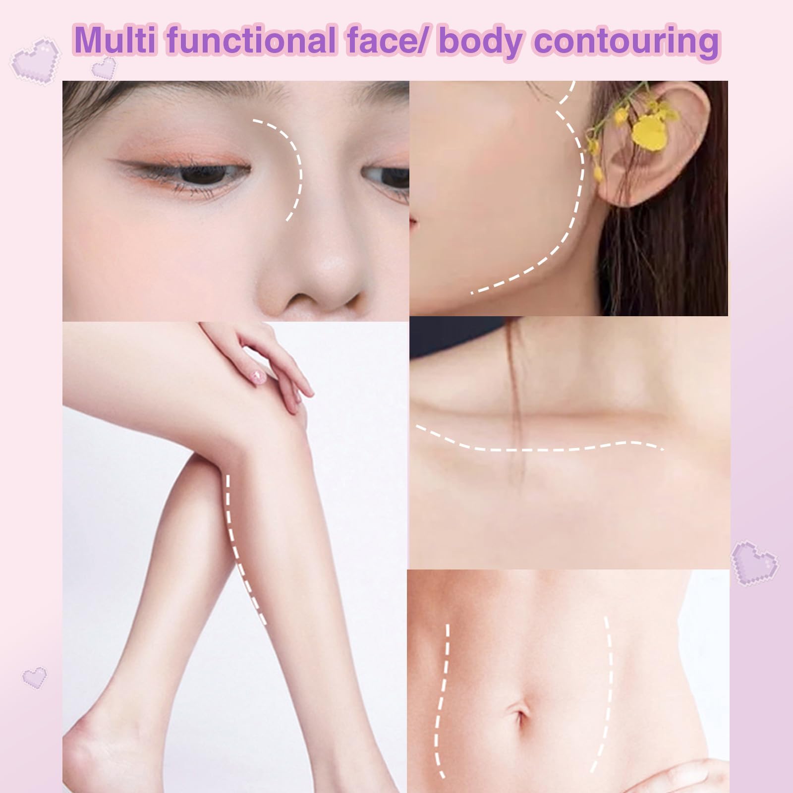 Lilyloria Face Highlighter Contour Shading Palette Sculpting Long-lasting Pressed Powder Smooth Matte Shimmer Finish Makeup for Cool Toned Skin