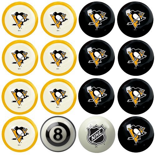 Imperial Officially Licensed NHL Merchandise: Home vs. Away Billiard/Pool Balls, Complete 16 Ball Set, Pittsburgh Penguins