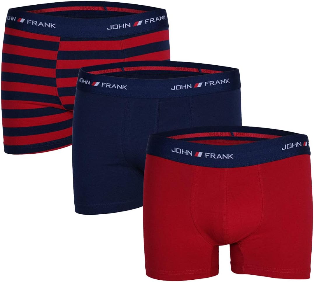 JOHN FRANK Men's -Navy Boxers 3 Pack