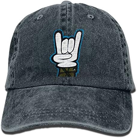 Uanqunan Graffiti Hand Unisex Cotton Denim Baseball Cap Adjustable Strap Low Profile Plain Hats Navy