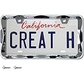 Creathome 3D Curly Wave Pattern Chrome License Plate Frame from Pure Zinc Alloy Metal