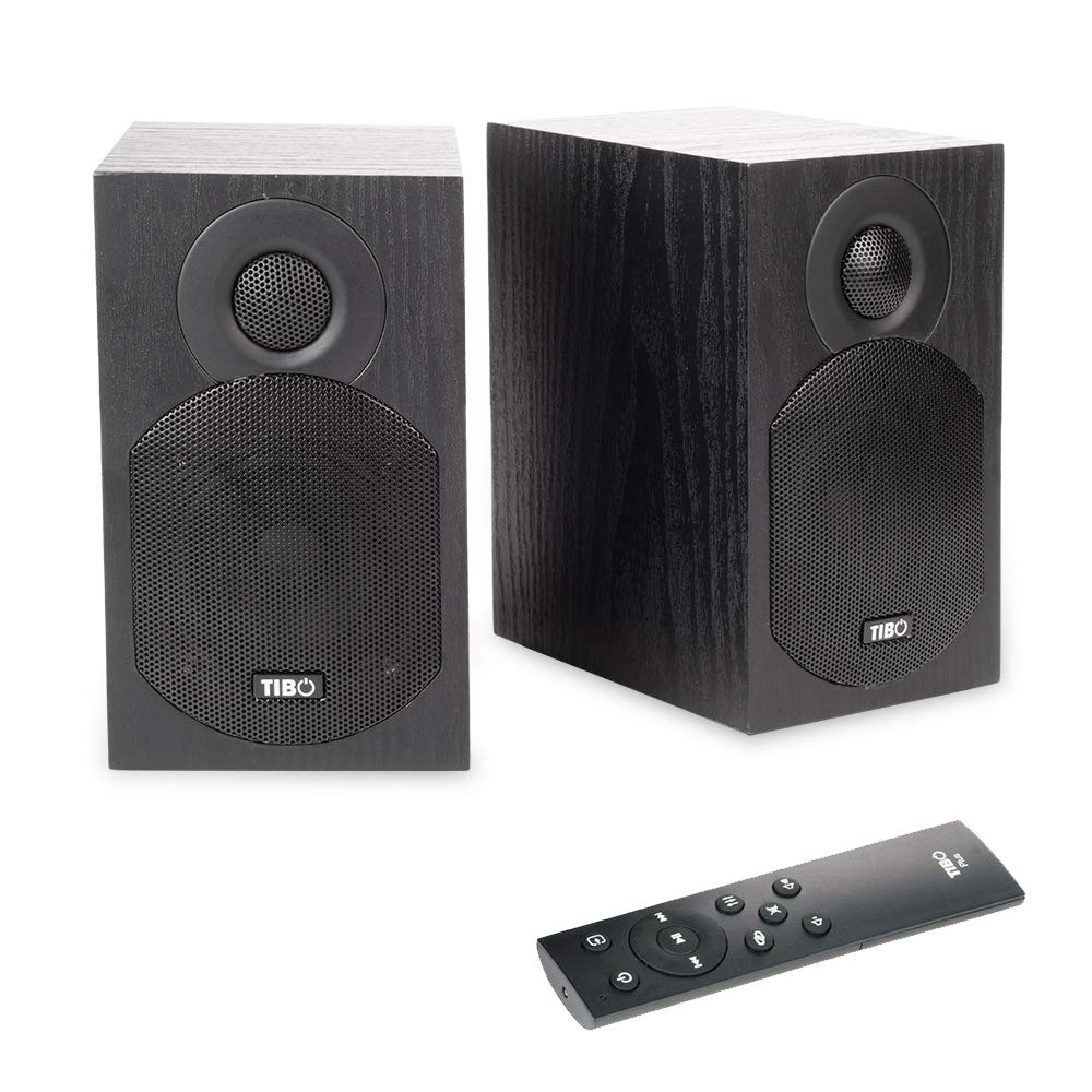 TIBO Plus 1.1 | Active HiFi Bookshelf Bluetooth Speakers - Designed and Developed in the UK,Black