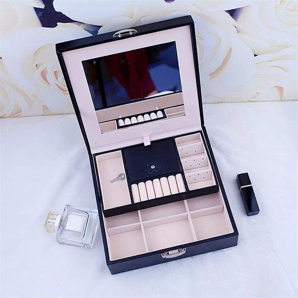 Gu3Je Joyero Joyero, joyería Caja de Almacenamiento con Espejo y la