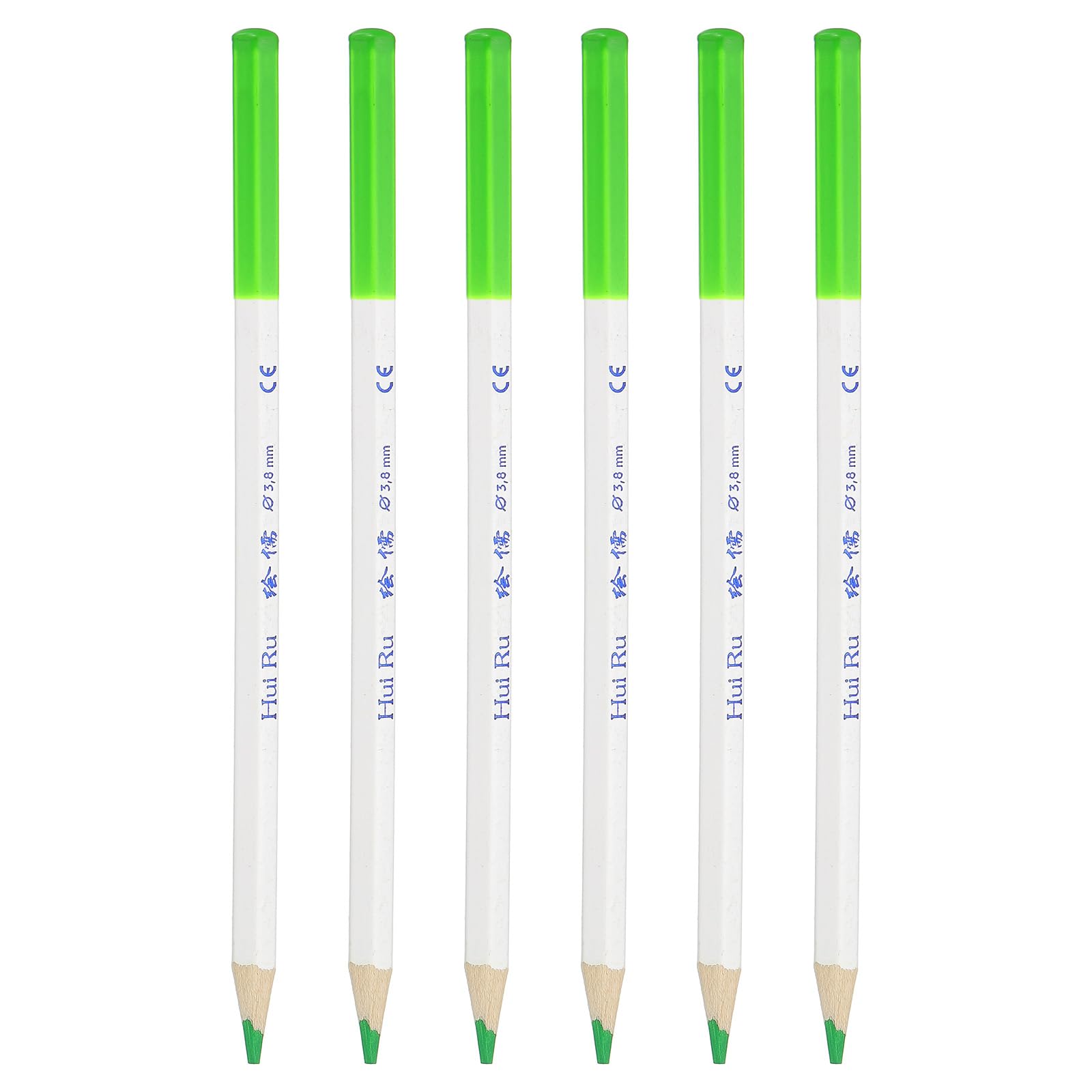 PATIKIL Fluorescent Green Colored Pencils Set,6 Pcs Oil Color Pencils Wooden Coloring Drawing Pencil for Artists Art Painting Sketching