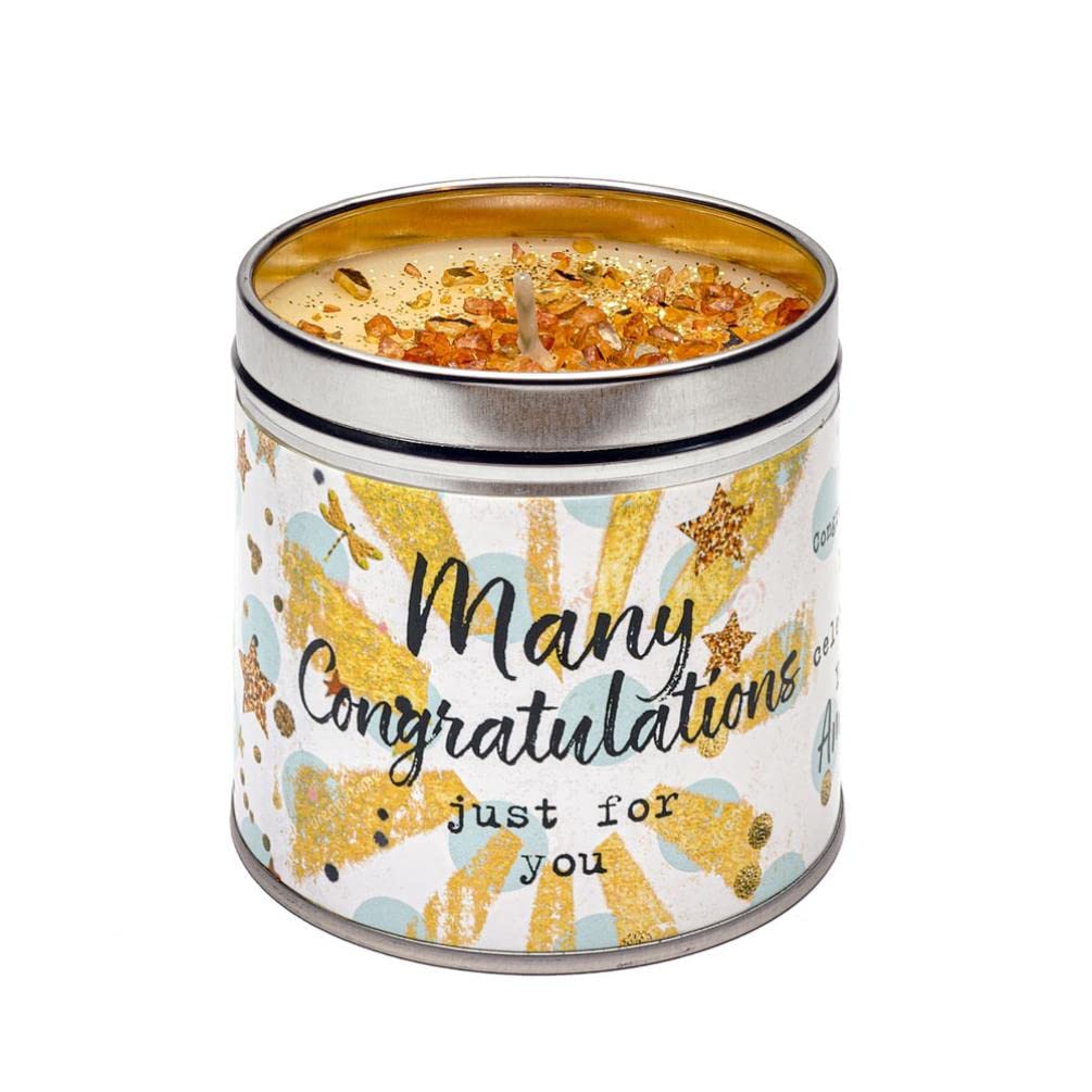 Best Kept Secrets Many Congratulations Tin Candle