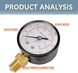 Innfeeltech 50mm BSP 1/4 Pressure Gauge 0-14 Bar 0-200 Psi Radial view 4