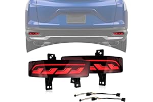 BINQIGOO Full LED Rear Bumper Reflector Fog DRL Kit for 2020-2022 Honda CRV CR-V Touring EX LX Function as Sequential Turn Signal Lights,Daytime Running Light,Brake Light Kit (Red Style)
