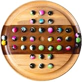Vriksha Kraft 10 Inch Brainvita Marble Solitaire Board Game | Sheesham &amp; Beech Wood, Extra Marbles, Single Player, Brain Training, Travel-Friendly, Giftable
