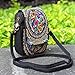 VINTAGE EMBROIDERY V.E. Small Crossbody Cell Phone Bag for Ladies, Phone Pouch Crossbody Purse Cotton Fabric Belt Bag Wallet for Women