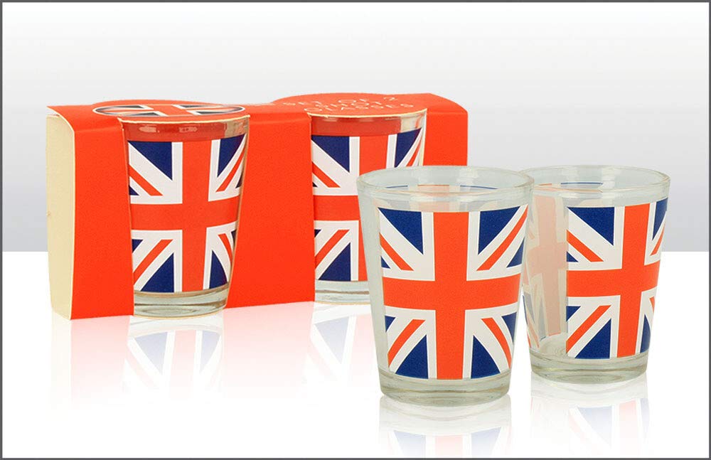 Union Jack Shot Glass Set of 2 London Souvenir