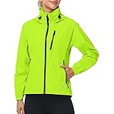 Nepest Womens Cycling Rain Jackets Lightweight Waterproof Biking Running Windbreaker UPF 50+ Reflective Packable Hooded