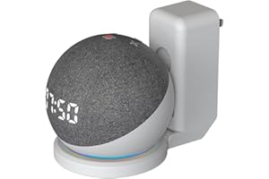 OWOKISO Wall Mount Holder for Echo Dot 5th & Echo 4th Generation, Outlet Hanger Stand Mounting Bracket, Echo Dot Accessories (White)