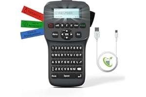 VIXIC Label Maker Machine with-Tape, Industrial Label Makers Bluetooth, Heat Shrink Label Maker Waterproof-Labels, LM1600 Handheld Labeling Machine Rechargeable Cable Electrician Portable Labeler Backlit