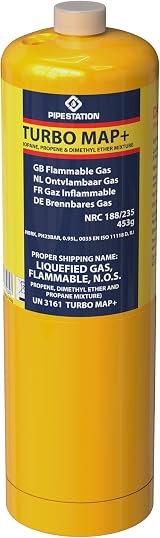 Pipestation Map Plus Gas Canister CGA 600 for Blow Torch Soldering view 1