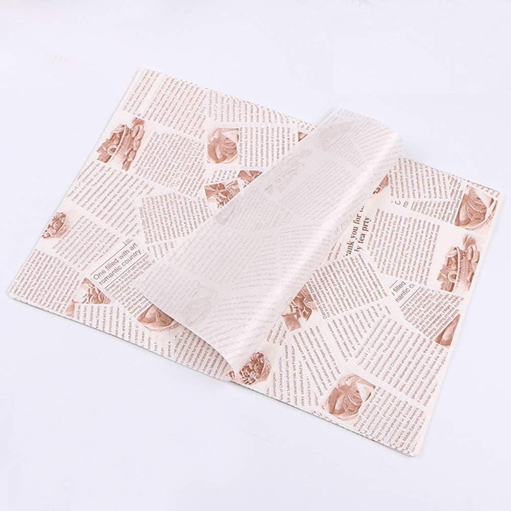 100 Pcs Wax Baking Papers Disposable Oilproof Greaseproof Paper Sheets