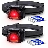 KunHe 2 Pack Red Light Headlamp Suitable for Nighttime Hiking Birdwatching Astronomical Observation Outdoor Camping