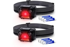 KunHe Pack 2 Red Light LED Headlamps Flashlights Headlight Bright Head Lamp for Adults Night Vision
