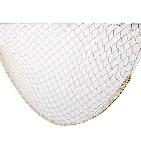 Beige Fischernetz deko, Wowot Fischnetz mit Muscheln für Party Wand Netz Deko zum Aufhängen