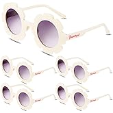 Xuhal 4 Pcs Flower Girl Sunglasses Kids Round floral Sunglasses Cute Glasses Flower Girl Gift Boys Girls Age 3-14 for Wedding Beach Outdoor