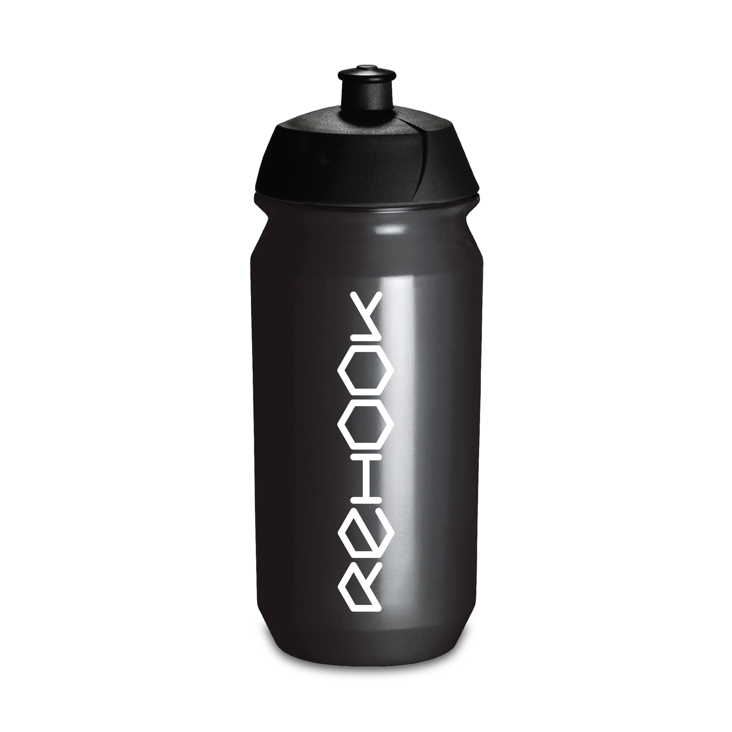 Rehook Cycling Water Bottle 500ml Trans Black | Sports Drinks Bottle | Snug Fit in Bike Bottle Cage | Made in UK