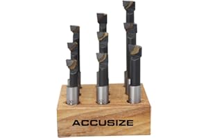 Accusize Industrial Tools 3/8 Inch 9 pc Carbide Tipped Boring Bar Set, 0375-0111