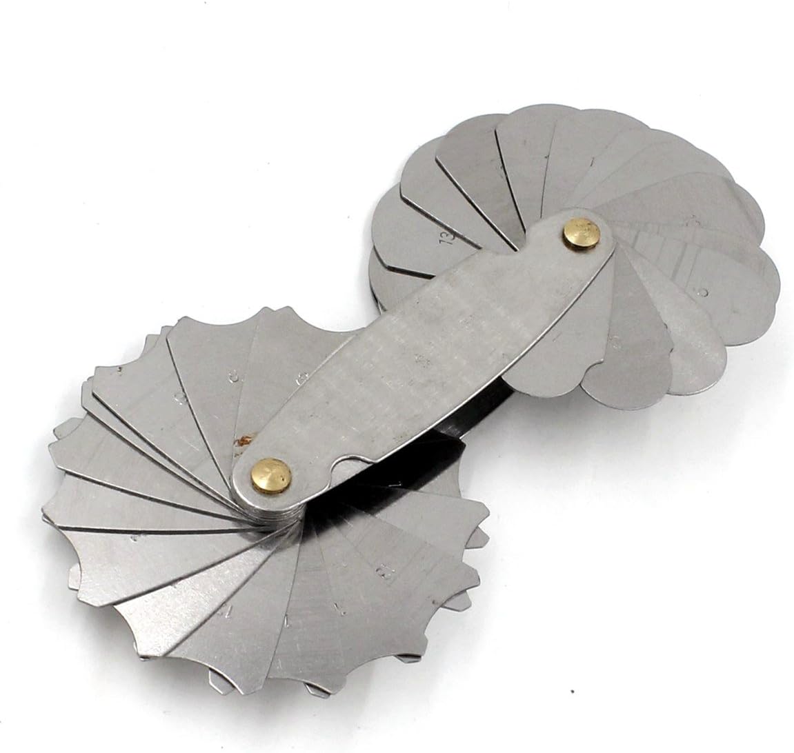 Radius Gage Gauge 32 Blades Set Range 7.5-15mm Stainless Steel Convexity & Concavity Detection
