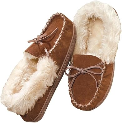 white moccasin slippers